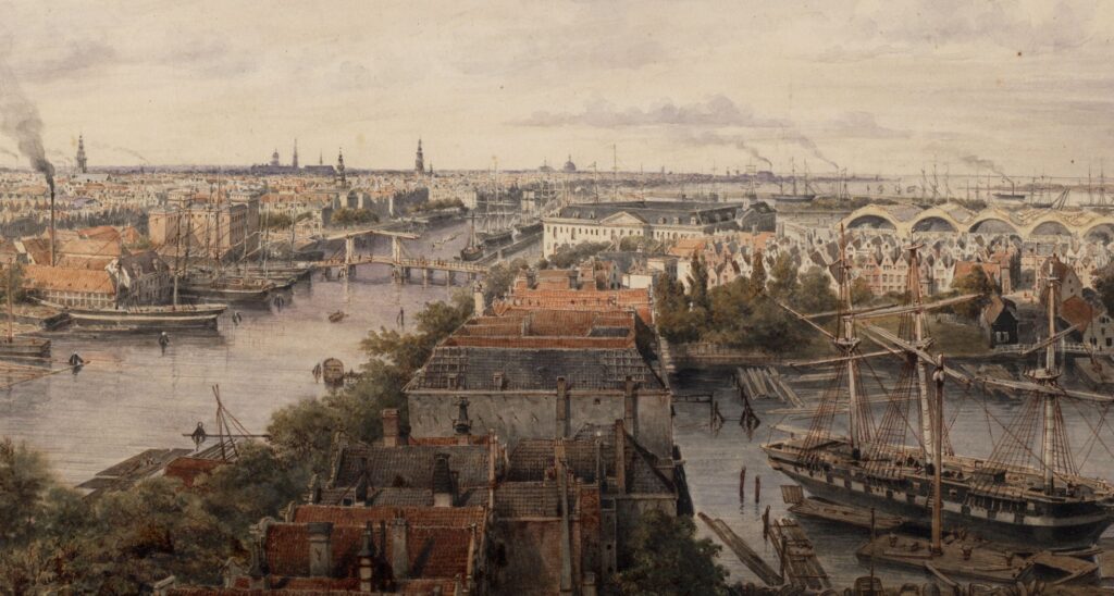Oudste generaties Giefers – Geevers te Amsterdam Gezicht vanaf Oosterkerk